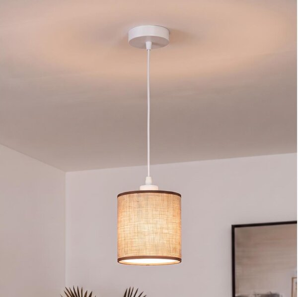 BRILAGI - LED полилей на кабел NUBILA 1xE27/60W/230V Ø 14 cm бял/кафяв