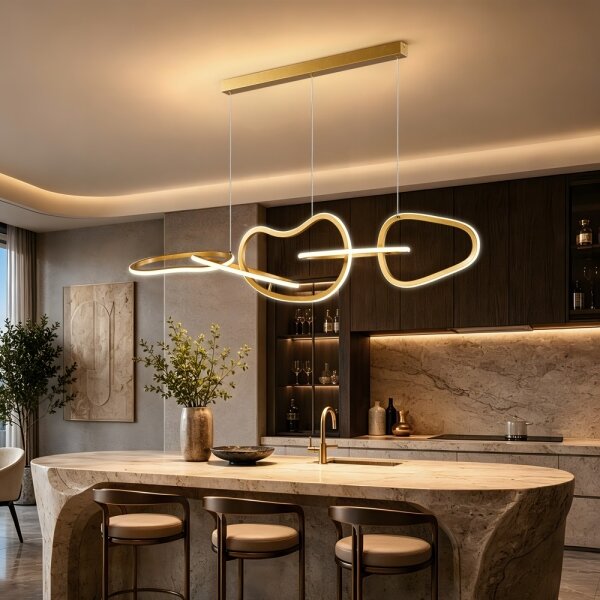 BRILAGI - LED димируем полилей на кабел SIGNATURE LED/80W/230V 120x25 cm златен + дистанционно управление