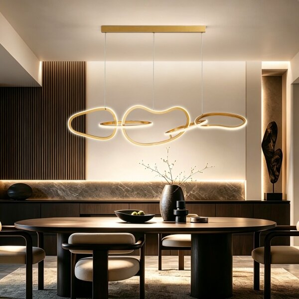 BRILAGI - LED димируем полилей на кабел SIGNATURE LED/80W/230V 120x25 cm златен + дистанционно управление