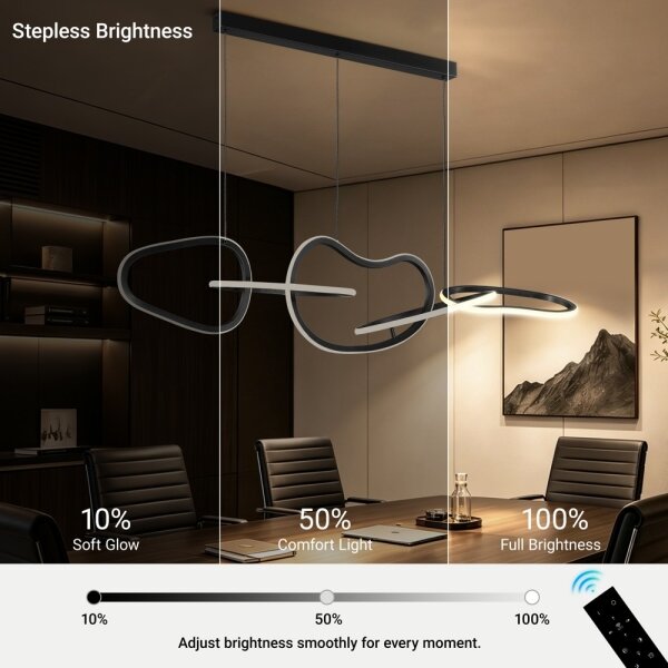 BRILAGI - Димируем полилей на кабел SIGNATURE LED/80W/230V 120x25 cm черен + дистанционно управление