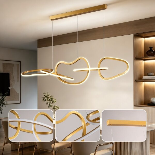 BRILAGI - LED димируем полилей на кабел SIGNATURE LED/80W/230V 120x25 cm златен + дистанционно управление