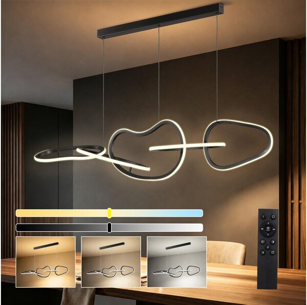 BRILAGI - Димируем полилей на кабел SIGNATURE LED/80W/230V 120x25 cm черен + дистанционно управление