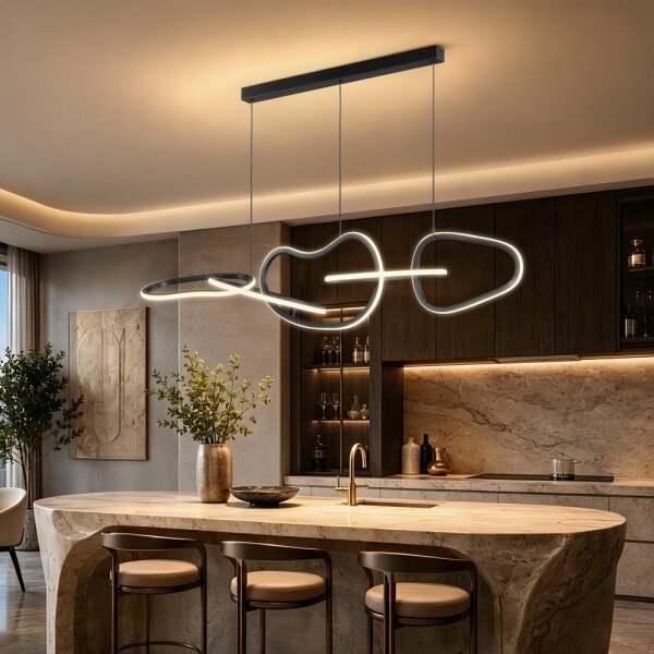 BRILAGI - Димируем полилей на кабел SIGNATURE LED/80W/230V 120x25 cm черен + дистанционно управление