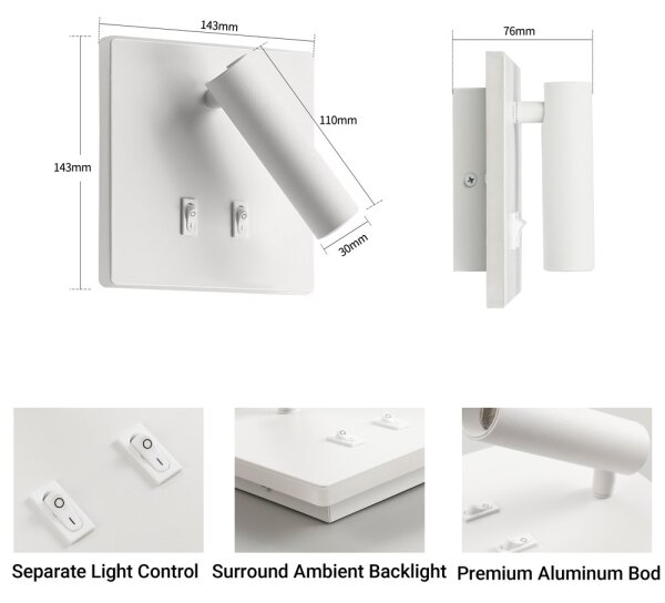 BRILAGI - LED стенно точково осветително тяло ZAYA DOUBLE LED/8W/230V + LED/3W бяло
