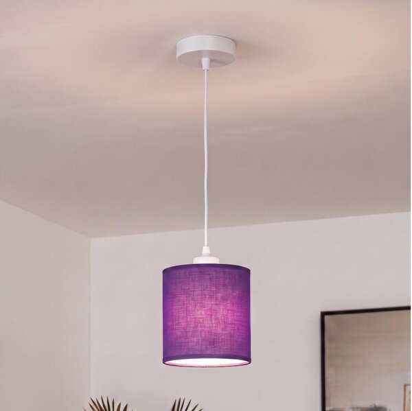 BRILAGI - LED полилей на кабел NUBILA 1xE27/60W/230V Ø 14 cm бял/лилав