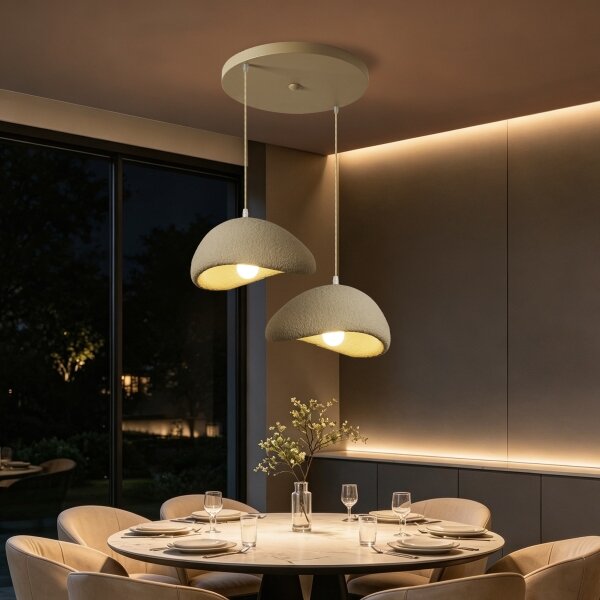 BRILAGI - Полилей на кабел WABI SABI 2xE27/60W/230V бежов