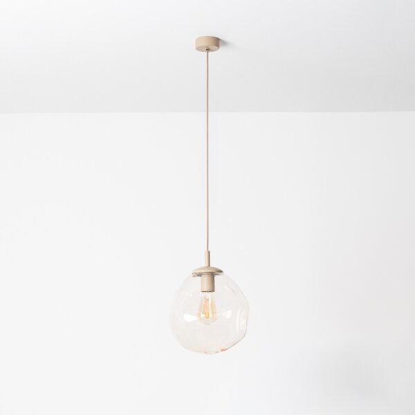 BRILAGI - Висяща лампа на кабел VULCANO 1xE27/15W/230V Ø25 см бежова/димно-бежова