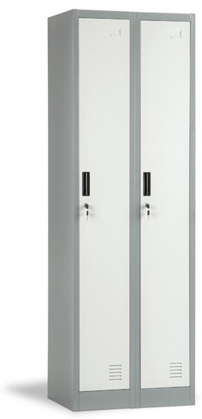 Гардероб Carmen CR-1242-2 J LUX, 2 бр. шкафове, метален, сив