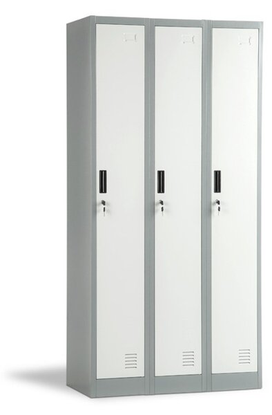 Гардероб Carmen CR-1242 J LUX, 3 бр. шкафове, метален, сив
