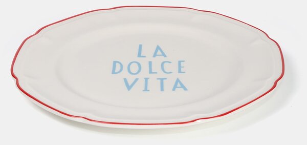 Sinsay - Чиния с надпис La Dolce Vita - бледозелено