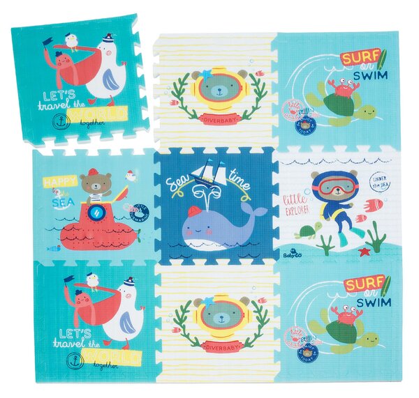 Babify Килимче за игра, с играчка, 9 бр., мотив планета