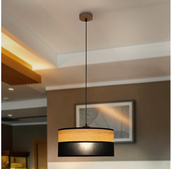 Полилей на кабел ALBA 1xE27/15W/230V pr. 45 cm черен/кафяв
