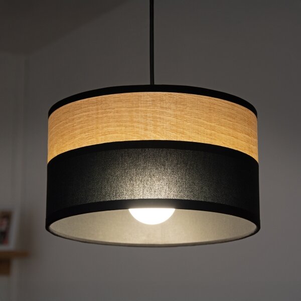 Полилей на кабел ALBA 1xE27/15W/230V Ø 20 см черен/кафяв