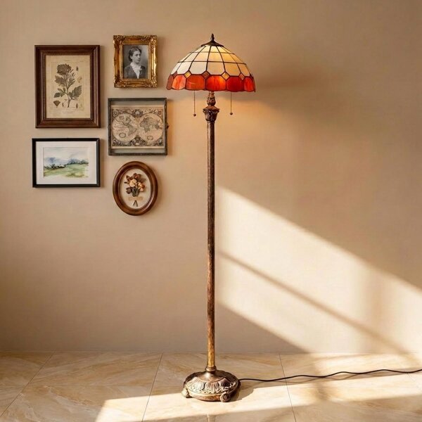 Brilagi - Тифани витражна стояща лампа SIENNA 2xE27/60W/230V