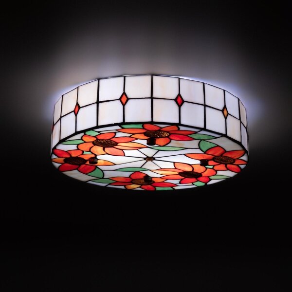 Brilagi - Tiffany витражен плафон SUNFLOWER 3xE27/60W/230V Ø 40 см