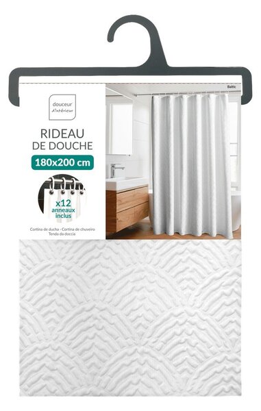 Бяло перде от микрофибър 180x200 cm Baltic – douceur d'intérieur
