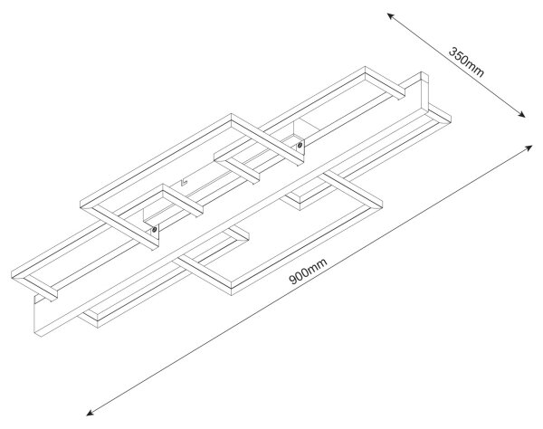 LED таванно осветително тяло LARYSA LED/35W/230V 35x90 см в цвят бор