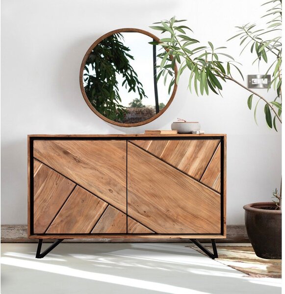Шкафче от масивна акация в естествен цвят 120x78x40 cm Ambala – Interia Home & Living