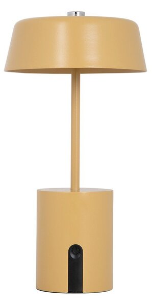 Метална LED настолна лампа в цвят жълта охра (височина 22,5 cm) Elemental LED – Leitmotiv
