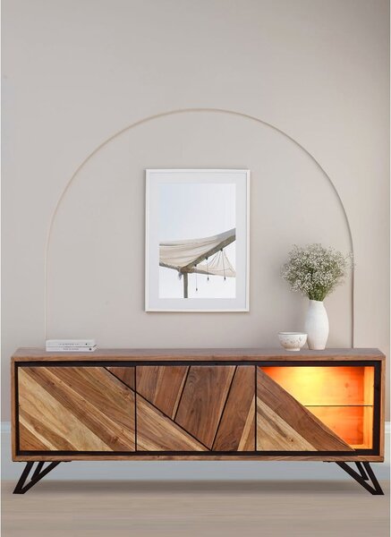 Маса за телевизор от масивна акация в естествен цвят 150x51x40 cm Ambala – Interia Home & Living