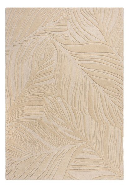 Бежов вълнен килим , 120 x 170 cm Lino Leaf - Flair Rugs