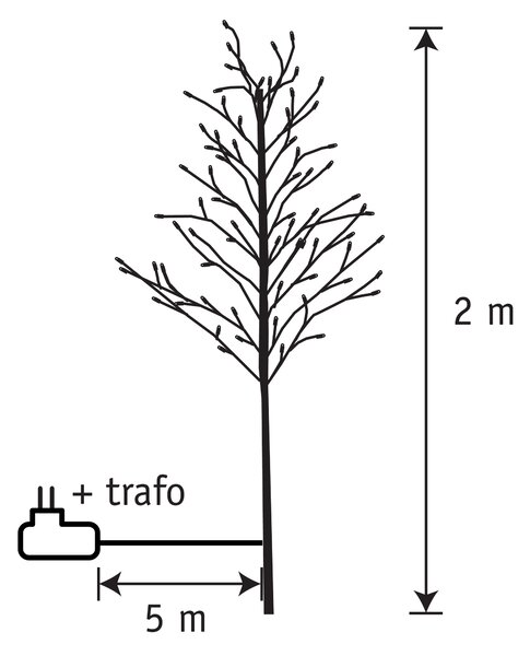 Vloerlamp zwart boom 200cm incl. LED IP44 - Vixen