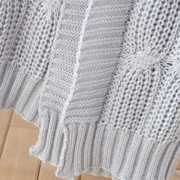 Сиво плетено одеяло 130x170 cm Chunky Marl Knit – Catherine Lansfield