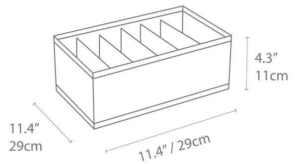 Бежов органайзер за чекмеджета с отделения Чекмедже, 16,5 x 11 cm - Bigso Box of Sweden