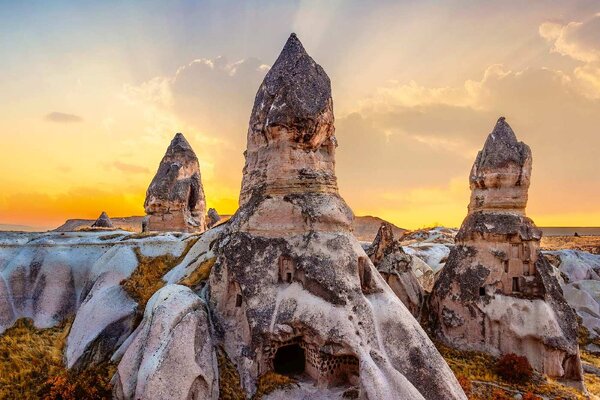 Флизелинов фототапет скали при залез слънце 375 x 250 см