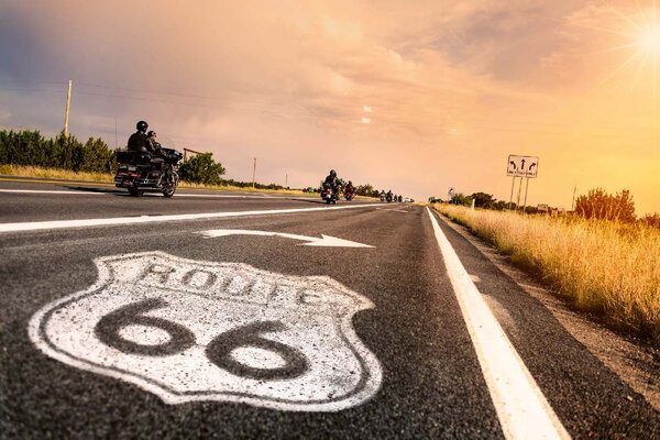 Флизелинов фототапет табела на route 66 375 x 250 см