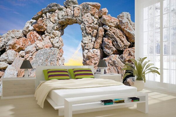 Самозалепваща се флизелинова фототапета прозорец в скалата 375 x 250 см
