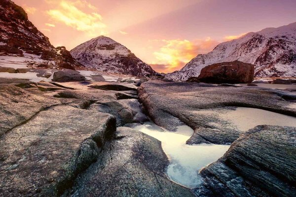 Флизелинов фототапет брегова линия при залез слънце 375 x 250 см