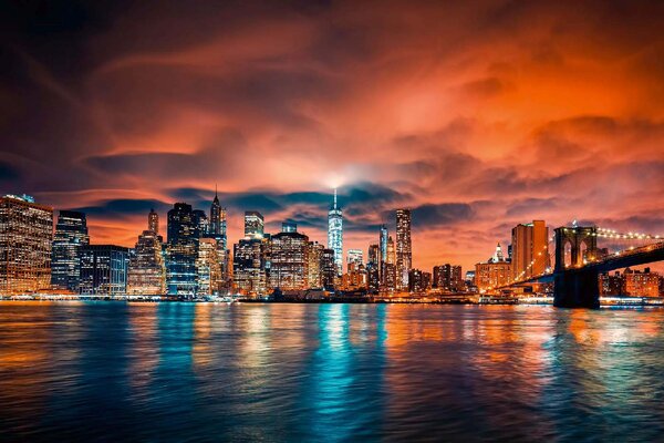 Флизелинов фототапет ню йорк по залез 375 x 250 см
