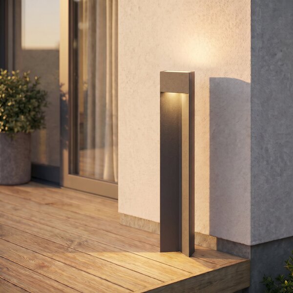 Lucande LED осветление за пътеки Kaholo, матово черно, 90 см, IP44, Черен, Алуминий, Модерен