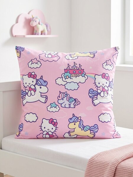 Sinsay - Калъфка за възглавница Hello Kitty - пастелнорозово