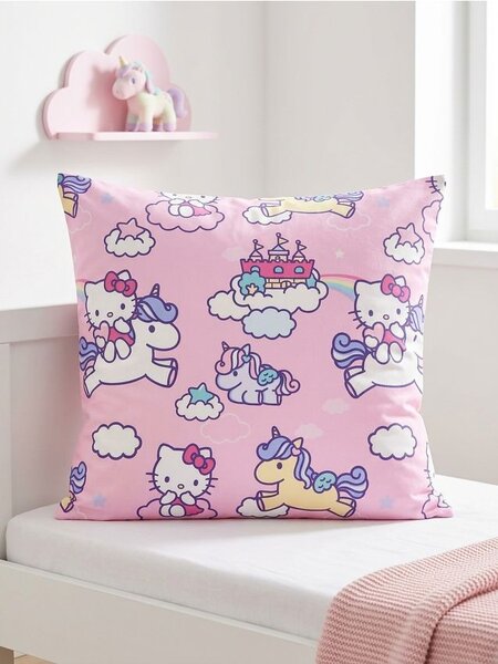 Sinsay - Калъфка за възглавница Hello Kitty - пастелнорозово