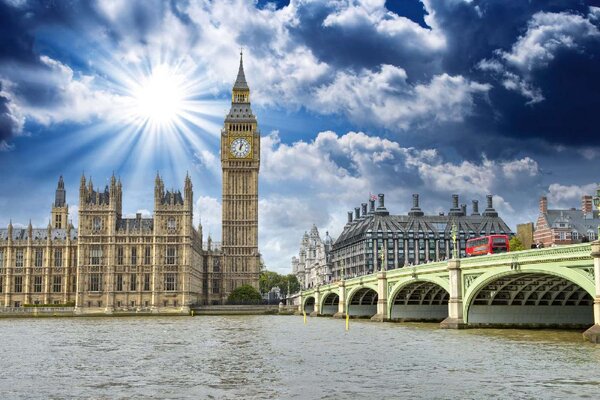 Флизелинов фототапет сгради на парламента на обединеното кралство 375 x 250 см
