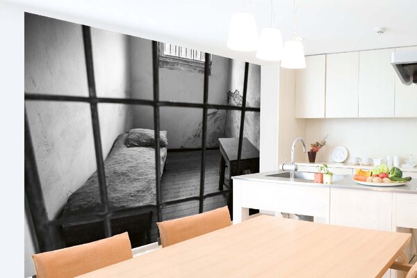 Самозалепваща се флизелинова фототапета легло в килия 375 x 250 см