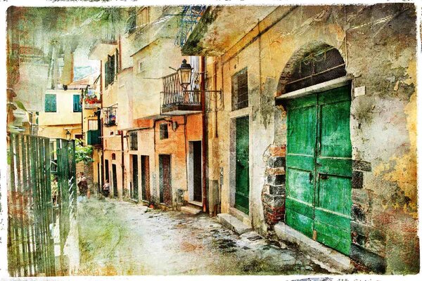 Флизелинов фототапет стари улици италия 375 x 250 см