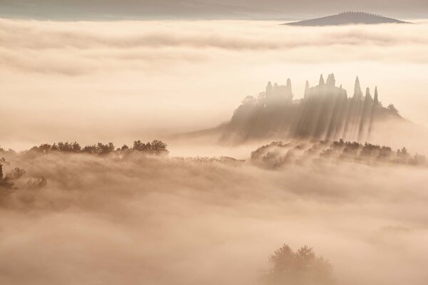 Флизелинов фототапет изгрев в мъгла 375 x 250 см