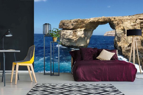 Самозалепваща се флизелинова фототапета лазурен прозорец 375 x 250 см