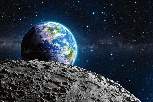 Флизелинов фототапет земята от луната 375 x 250 см