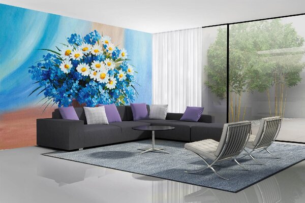Самозалепваща се флизелинова фототапета картина - син букет 375 x 250 см