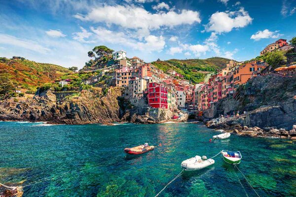 Флизелинов фототапет красив град лигурия 375 x 250 см