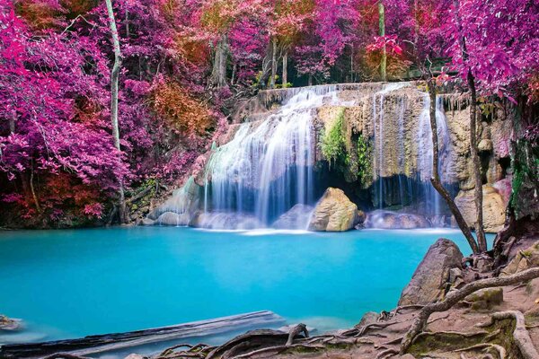 Флизелинов фототапет вълшебен водопад 375 x 250 см