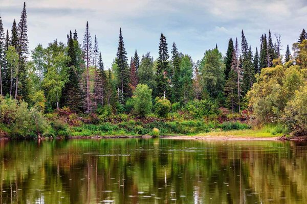 Флизелинов фототапет езерен пейзаж с река 375 x 250 см