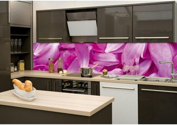 Фототапет за кухня - лилави венчелистчета 260 x 60 см