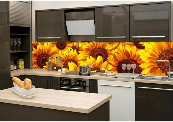Фототапет за кухня - слънчогледи 260 x 60 см