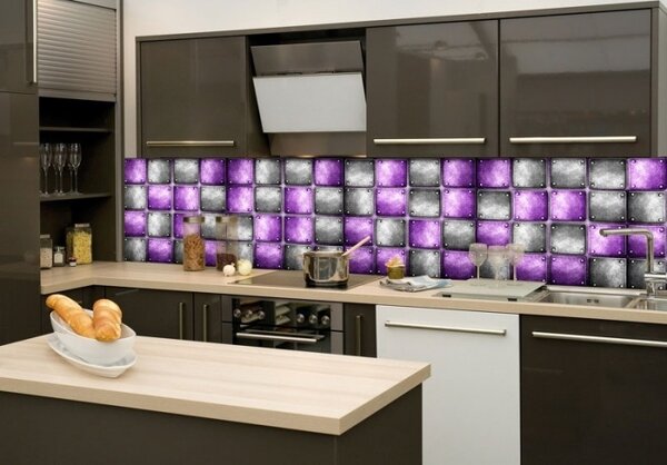 Фототапет за кухня - метални плочки 260 x 60 см