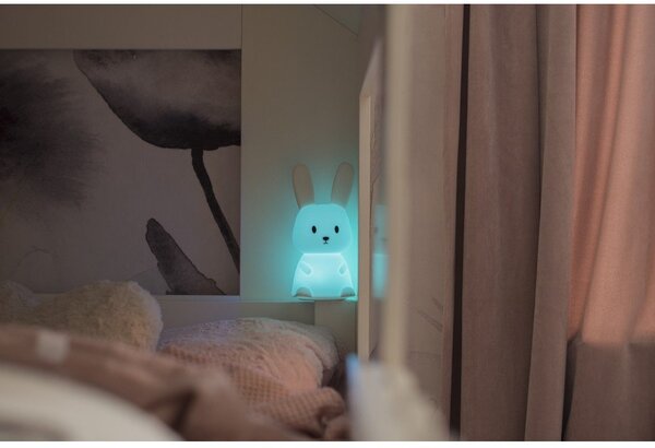 Бяла LED детска нощна лампа Bunny – Star Trading